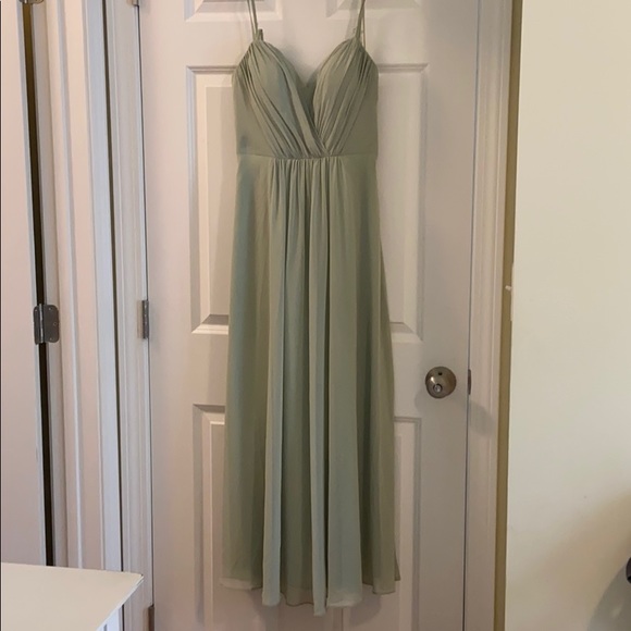 Azazie Lexy Sage Green Dress - Picture 5 of 6